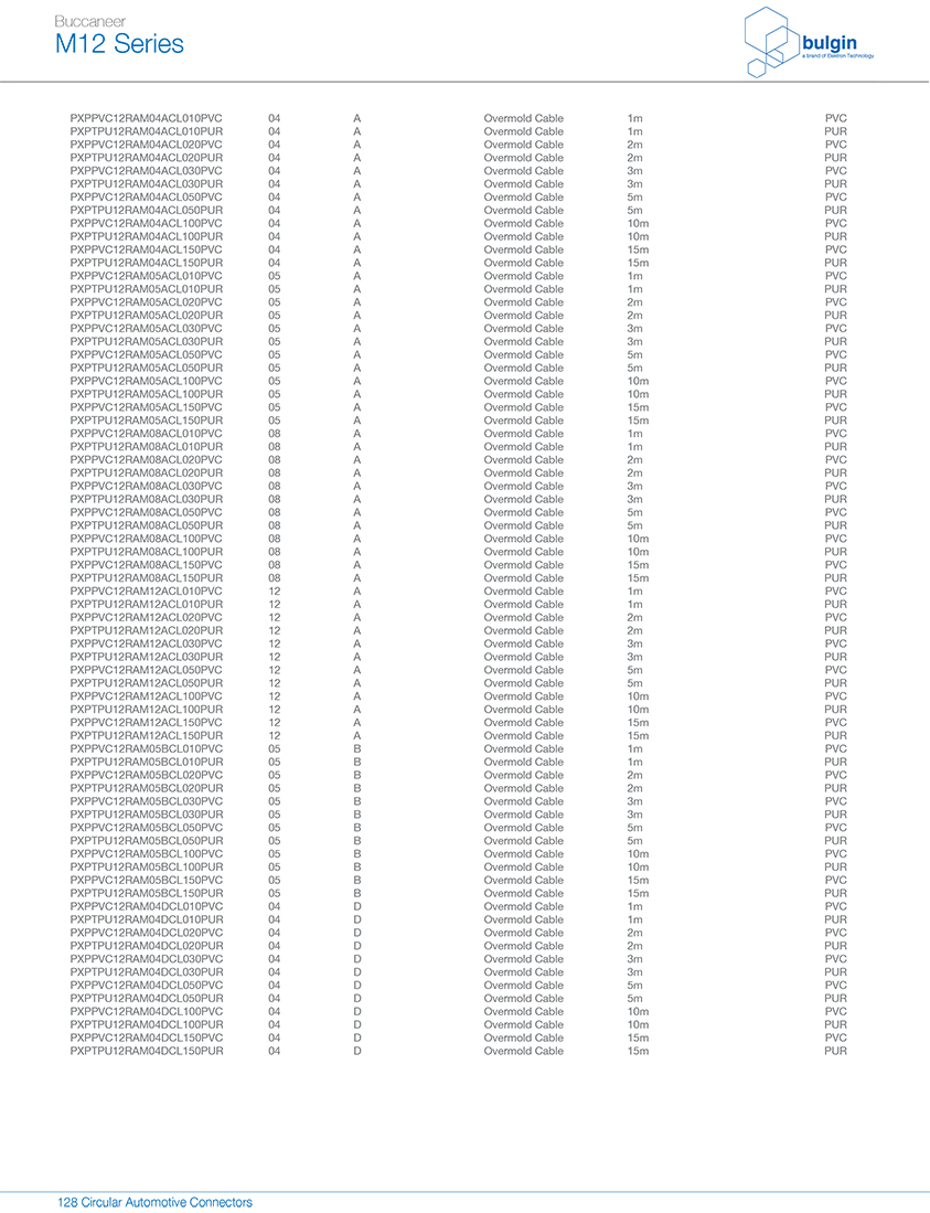 M12 彎頭裝配式公頭連接器參數(shù)