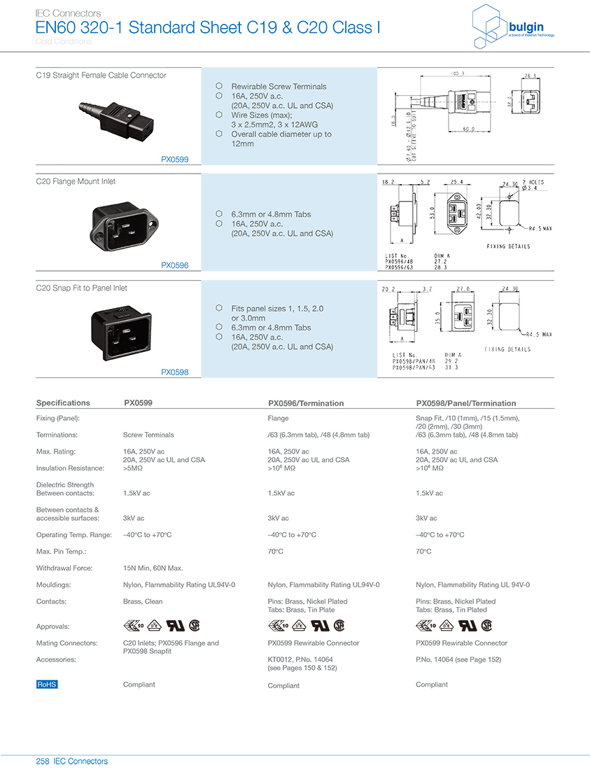 PX0599系列直型內(nèi)螺紋 C19 IEC 連接器技術(shù)參數(shù) PX0599系列直型內(nèi)螺紋 C19 IEC 連接器技術(shù)參數(shù)