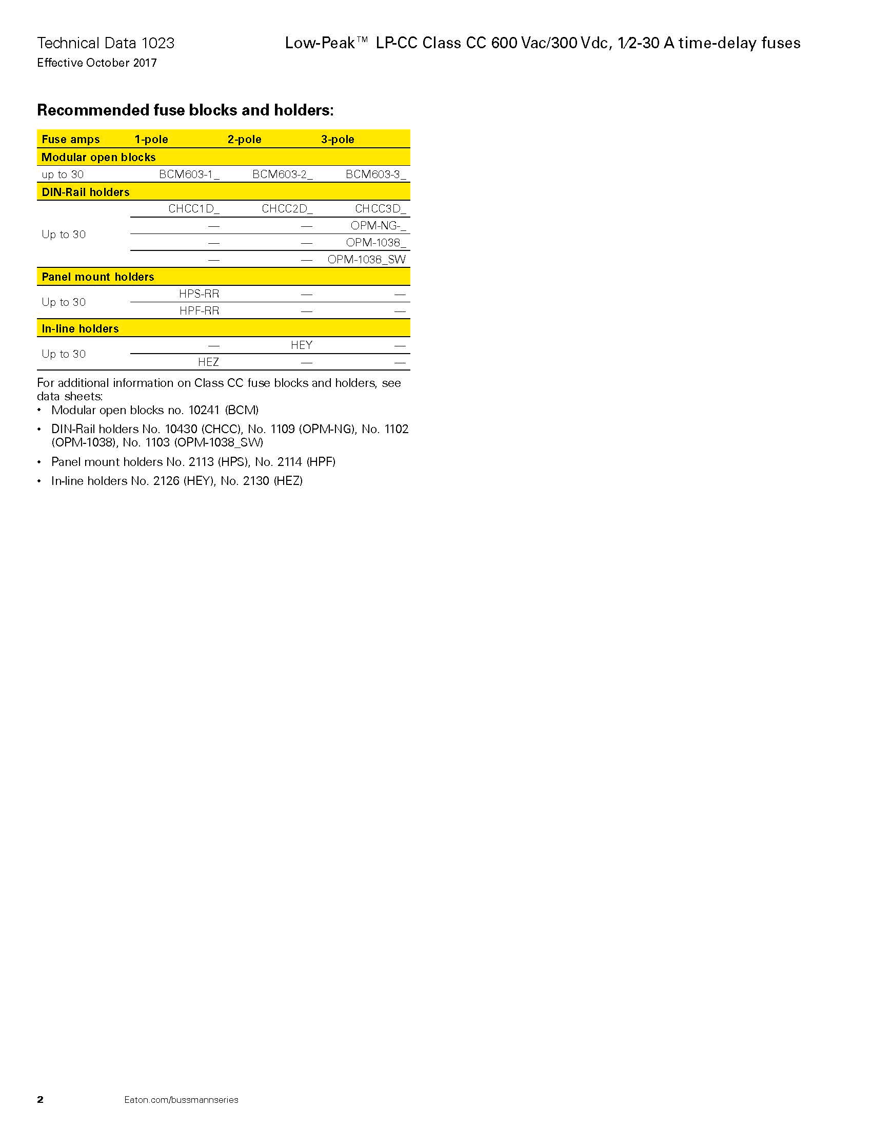 LP-CC系列10*38延時熔斷器參數(shù)